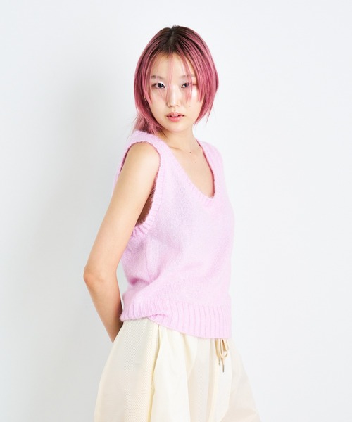 ANNA SUI NYC（アナ スイ エヌ ワイ シー）の「ラメニットベスト（ベスト・レディース・ピンク/ミント・FREE）」の10枚目の写真