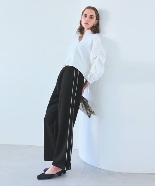 coca（coca）（コカ）の「ソフトスウェットラインパンツ（スウェットパンツ・レディース・アイボリー/ブラック・S/L/M）」の12枚目の写真