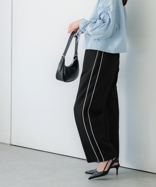 coca（coca）（コカ）の「ソフトスウェットラインパンツ（スウェットパンツ・レディース・アイボリー/ブラック・S/L/M）」の4枚目の写真