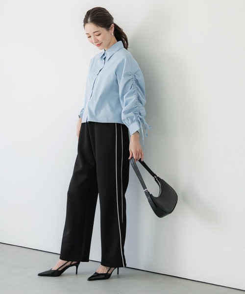 coca（coca）（コカ）の「ソフトスウェットラインパンツ（スウェットパンツ・レディース・アイボリー/ブラック・S/L/M）」の6枚目の写真