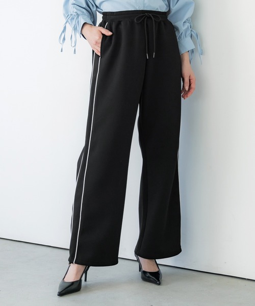 coca（coca）（コカ）の「ソフトスウェットラインパンツ（スウェットパンツ・レディース・アイボリー/ブラック・S/L/M）」の8枚目の写真