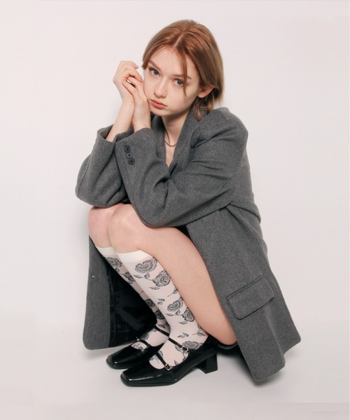 IMARI（イマリ）の「【 IMARI / イマリ 】 シアー ローズ ハイソックス #（ソックス/靴下・レディース・ホワイト/ブラック・FREE）」の4枚目の写真