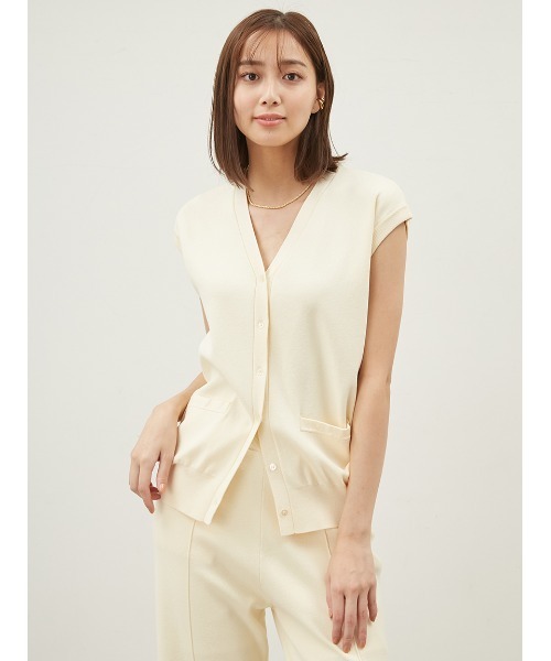 【新品】Mila Owen ミラオーウェン Vネックプルオーバーニットベスト Mila Owen ベスト ジレ Vネックプルオーバーニットベスト