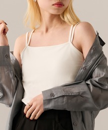 【MAGASIN DE MODE Onjna】Painstitch double strap camisole / 天竺カップ付き2本ストラップキャミソール DTK