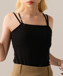 【MAGASIN DE MODE Onjna】Painstitch double strap camisole / 天竺カップ付き2本ストラップキャミソール DTK