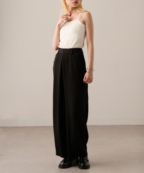 MAGASIN DE MODE Onjna(マガジンデモードオンジェナ )の「【MAGASIN DE MODE Onjna】Painstitch double strap camisole / 天竺カップ付き2本ストラップキャミソール DTK(キャミソール・レディース・ブラック/オフホワイト/ブラウン・FREE)」の14枚目の写真