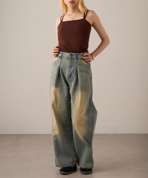 MAGASIN DE MODE Onjna(マガジンデモードオンジェナ )の「【MAGASIN DE MODE Onjna】Painstitch double strap camisole / 天竺カップ付き2本ストラップキャミソール DTK(キャミソール・レディース・ブラック/オフホワイト/ブラウン・FREE)」の6枚目の写真