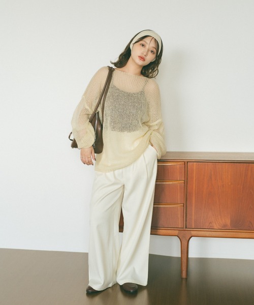 VANNIE U(ヴァニーユー)の「ダブルタックスラックスパンツ/SMLサイズ展開【低身長向け/高身長向け】(スラックス・レディース・アイボリー/グレー・SMALL/MEDIUM/LARGE)」の14枚目の写真