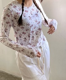 leune（ルネ）の「フラワープリントロンT（Tシャツ/カットソー）」