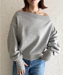 She's Closet | 長袖ワンショルダー/オフショルダー指穴フィンガーホールスウェット(スウェット)