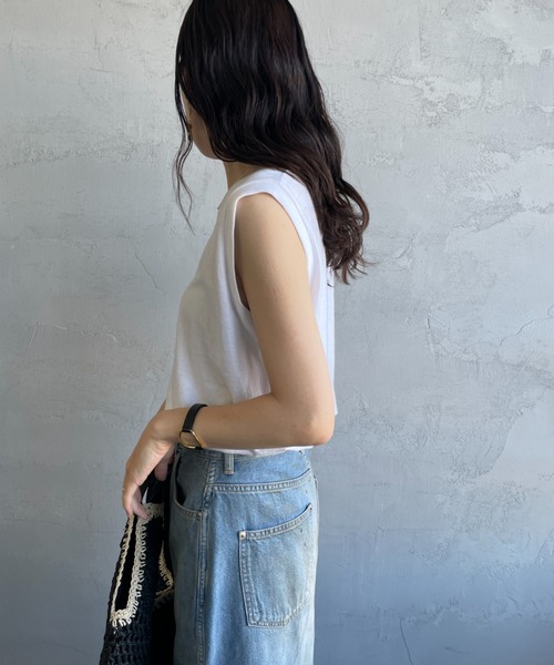 HANES（ヘインズ）の「[HANES/ヘインズ] 2P ジャパンフィット ノースリーブパックTシャツ（アソート）（タンクトップ・レディース・ホワイト×ブラック/ピンク・M/L）」の13枚目の写真