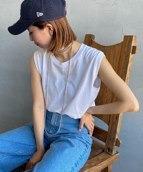 HANES（ヘインズ）の「[HANES/ヘインズ] 2P ジャパンフィット ノースリーブパックTシャツ（アソート）（タンクトップ・レディース・ホワイト×ブラック/ピンク・M/L）」の22枚目の写真