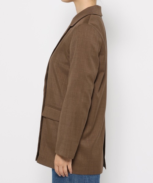 mysty woman(ミスティウーマン)の「【セットアップ着用可】ライトダブルテーラードジャケット 320214(テーラードジャケット・レディース・グレー/チャコールグレー/グリーン/グレイッシュベージュ/ブラウン/ダークグレー・FREE)」の13枚目の写真