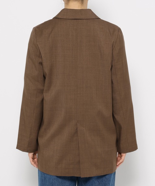 mysty woman(ミスティウーマン)の「【セットアップ着用可】ライトダブルテーラードジャケット 320214(テーラードジャケット・レディース・グレー/チャコールグレー/グリーン/グレイッシュベージュ/ブラウン/ダークグレー・FREE)」の14枚目の写真