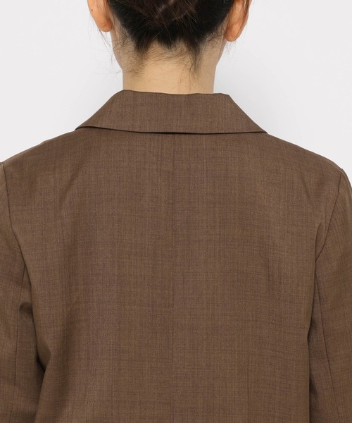 mysty woman(ミスティウーマン)の「【セットアップ着用可】ライトダブルテーラードジャケット 320214(テーラードジャケット・レディース・グレー/チャコールグレー/グリーン/グレイッシュベージュ/ブラウン/ダークグレー・FREE)」の15枚目の写真