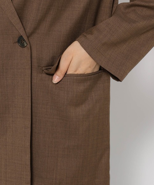 mysty woman(ミスティウーマン)の「【セットアップ着用可】ライトダブルテーラードジャケット 320214(テーラードジャケット・レディース・グレー/チャコールグレー/グリーン/グレイッシュベージュ/ブラウン/ダークグレー・FREE)」の19枚目の写真