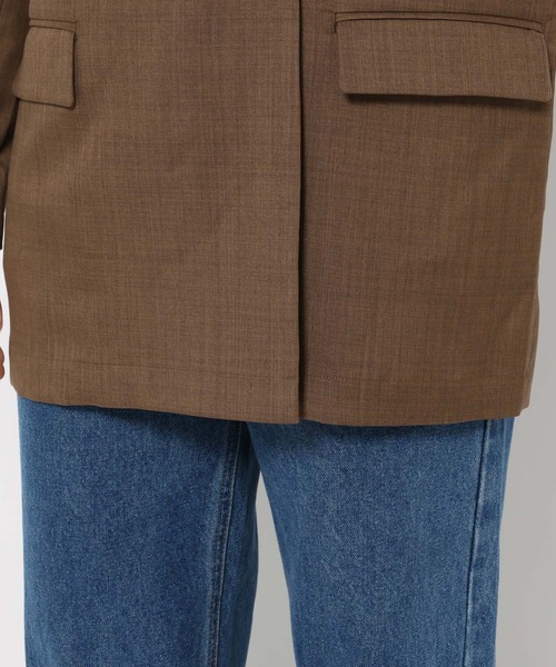 mysty woman(ミスティウーマン)の「【セットアップ着用可】ライトダブルテーラードジャケット 320214(テーラードジャケット・レディース・グレー/チャコールグレー/グリーン/グレイッシュベージュ/ブラウン/ダークグレー・FREE)」の20枚目の写真