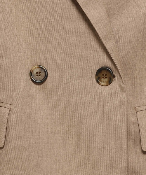 mysty woman(ミスティウーマン)の「【セットアップ着用可】ライトダブルテーラードジャケット 320214(テーラードジャケット・レディース・グレー/チャコールグレー/グリーン/グレイッシュベージュ/ブラウン/ダークグレー・FREE)」の22枚目の写真