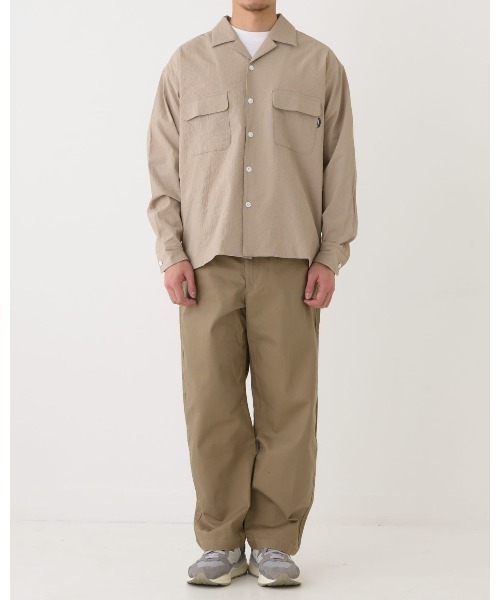 45R 長袖シャツ スモッグ調 ゆったりシャツ セール】【THOUSAND MILE】LONG SLEEVE SHIRT SEERSUCKER