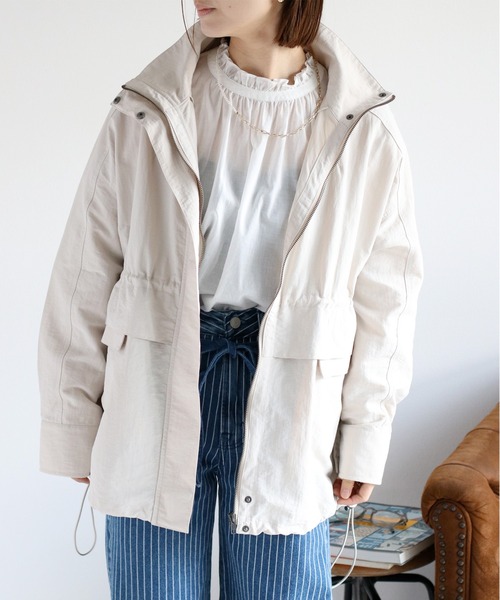 cepo（セポ）の「〈セットアップ可能〉グログランブラウジングドロストジャケット（ブルゾン・レディース・ブラック/グレー/オフホワイト・M）」の13枚目の写真