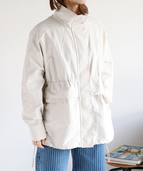 cepo（セポ）の「〈セットアップ可能〉グログランブラウジングドロストジャケット（ブルゾン・レディース・ブラック/グレー/オフホワイト・M）」の6枚目の写真