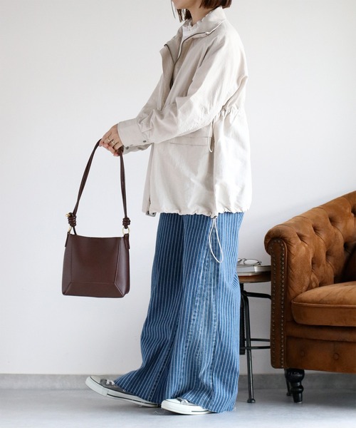 cepo（セポ）の「〈セットアップ可能〉グログランブラウジングドロストジャケット（ブルゾン・レディース・ブラック/グレー/オフホワイト・M）」の15枚目の写真