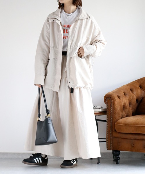 cepo（セポ）の「〈セットアップ可能〉グログランブラウジングドロストジャケット（ブルゾン・レディース・ブラック/グレー/オフホワイト・M）」の22枚目の写真