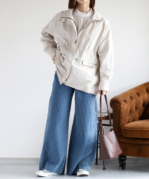 cepo（セポ）の「〈セットアップ可能〉グログランブラウジングドロストジャケット（ブルゾン・レディース・ブラック/グレー/オフホワイト・M）」の14枚目の写真