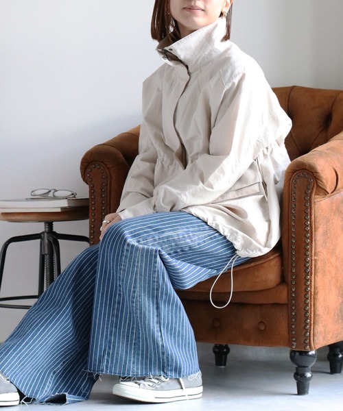 cepo（セポ）の「〈セットアップ可能〉グログランブラウジングドロストジャケット（ブルゾン・レディース・ブラック/グレー/オフホワイト・M）」の4枚目の写真