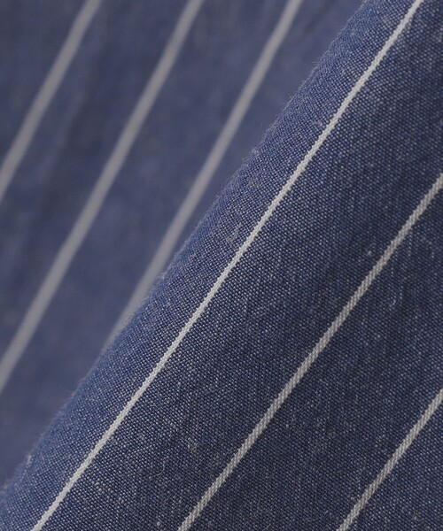 SHIPS any（シップス エニィ）の「SHIPS any:〈洗濯機可能〉コットン/リネン ストライプ バンドカラー シャツ◇（シャツ/ブラウス・メンズ・イエロー/グレー/ネイビー/ブルー/ライトブルー・MEDIUM/SMALL/X-LARGE/LARGE）」の8枚目の写真