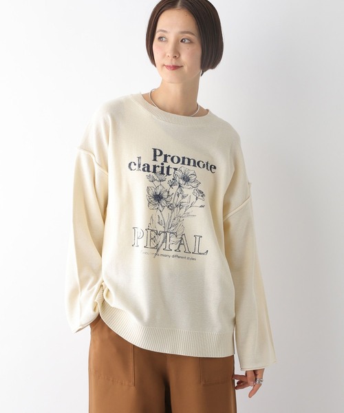 LEPSIM(レプシィム)の「12ゲージプリントロゴプルオーバー 323290(ニット/セーター・レディース・ネイビー/アイボリー/グリーン・FREE)」の2枚目の写真