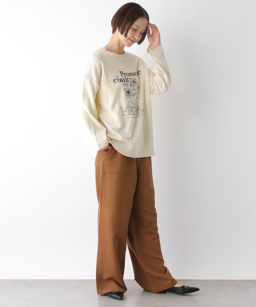 LEPSIM(レプシィム)の「12ゲージプリントロゴプルオーバー 323290(ニット/セーター・レディース・ネイビー/アイボリー/グリーン・FREE)」の12枚目の写真