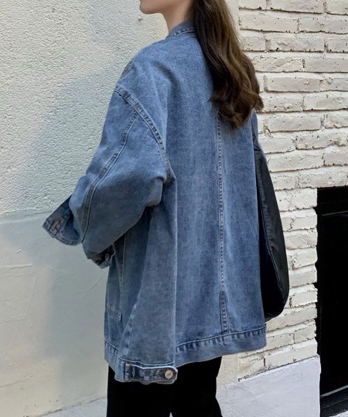 SallyLunn(サリーラン)の「フロントボタンデニムジャケット(デニムジャケット・レディース・ブラック/ブルー・MEDIUM/LARGE)」の4枚目の写真