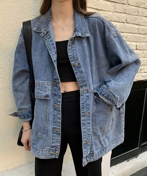 SallyLunn(サリーラン)の「フロントボタンデニムジャケット(デニムジャケット・レディース・ブラック/ブルー・MEDIUM/LARGE)」の5枚目の写真