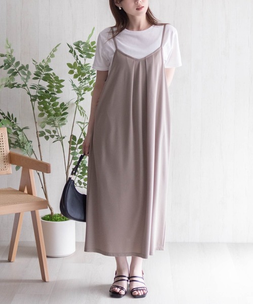 NAVY(ネイビー)の「nAvy ポリツイルキャミワンピースアンサンブル(ワンピース・レディース・ブルー/ブラック/ベージュ・M/L)」の2枚目の写真