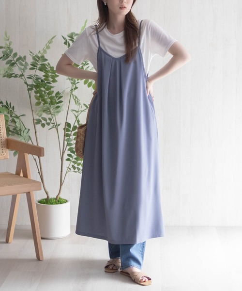 NAVY(ネイビー)の「nAvy ポリツイルキャミワンピースアンサンブル(ワンピース・レディース・ブルー/ブラック/ベージュ・M/L)」の3枚目の写真