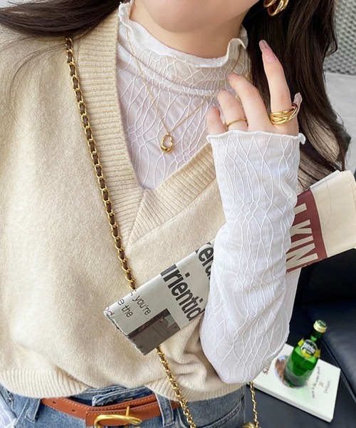Miniministore(ミニミニストア)の「シースルートップス メロウフリルブラウス(シャツ/ブラウス・レディース・ホワイト/ブラック/アイボリー・FREE)」の11枚目の写真