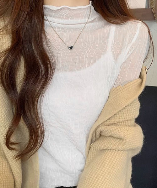 Miniministore(ミニミニストア)の「シースルートップス メロウフリルブラウス(シャツ/ブラウス・レディース・ホワイト/ブラック/アイボリー・FREE)」の14枚目の写真