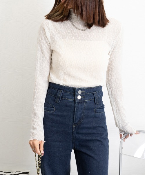 Miniministore(ミニミニストア)の「シースルートップス メロウフリルブラウス(シャツ/ブラウス・レディース・ホワイト/ブラック/アイボリー・FREE)」の16枚目の写真