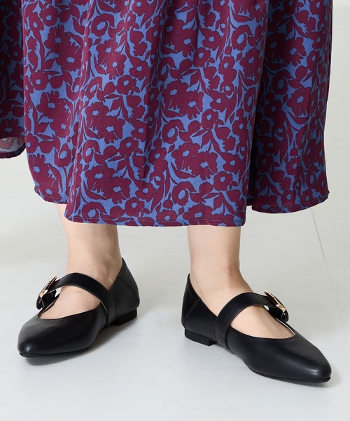 WA ORiental TRaffic(ダブルエーオリエンタルトラフィック)の「配色バックル柔らかフラットパンプス/52118(パンプス・レディース・ホワイト/ブラック/グリーン・41/39/38/40/42/34/37/36/35)」の16枚目の写真