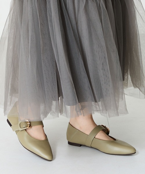 WA ORiental TRaffic(ダブルエーオリエンタルトラフィック)の「配色バックル柔らかフラットパンプス/52118(パンプス・レディース・ホワイト/ブラック/グリーン・41/39/38/40/42/34/37/36/35)」の22枚目の写真