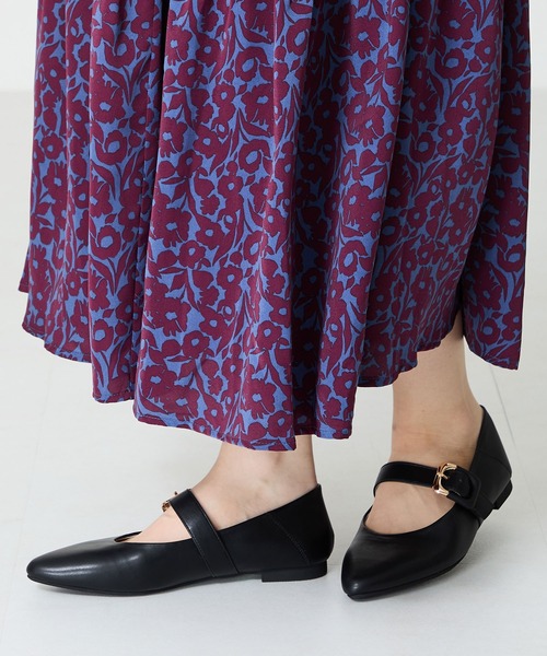 WA ORiental TRaffic(ダブルエーオリエンタルトラフィック)の「配色バックル柔らかフラットパンプス/52118(パンプス・レディース・ホワイト/ブラック/グリーン・41/39/38/40/42/34/37/36/35)」の19枚目の写真