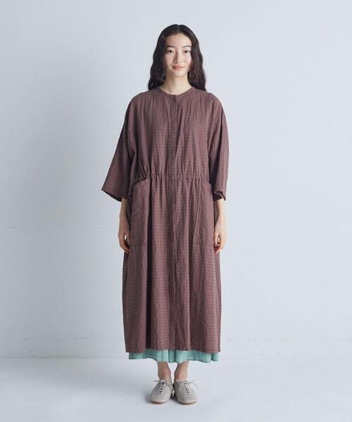 conges payes ADIEU TRISTESSE（コンジェ ペイエ アデュートリステス）の「【FAVE】パッチポケット前あきワンピース（ワンピース・レディース・オフホワイト/ブルー/ブラウン・38）」の21枚目の写真