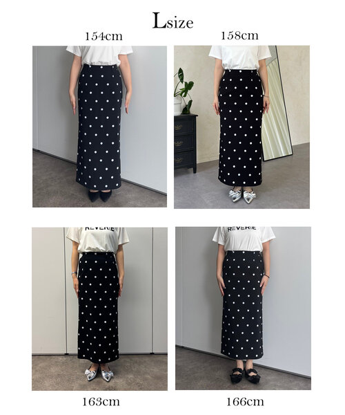 prose verse（プロズヴェール）の「スーパーストレッチドットナロースカート（スカート・レディース・ブラック系その他・LARGE/PL/PM/MEDIUM/TL/TM）」の3枚目の写真