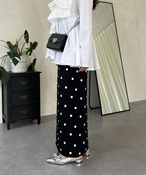 prose verse（プロズヴェール）の「スーパーストレッチドットナロースカート（スカート・レディース・ブラック系その他・LARGE/PL/PM/MEDIUM/TL/TM）」の11枚目の写真