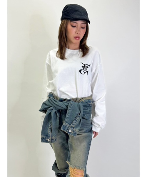 【日本未入荷】香港ディズニー20周年記念ロンTユニセックス長袖 ニャイキ×袖】BIGロンT ユニセックス リブ袖☆マジックマインド