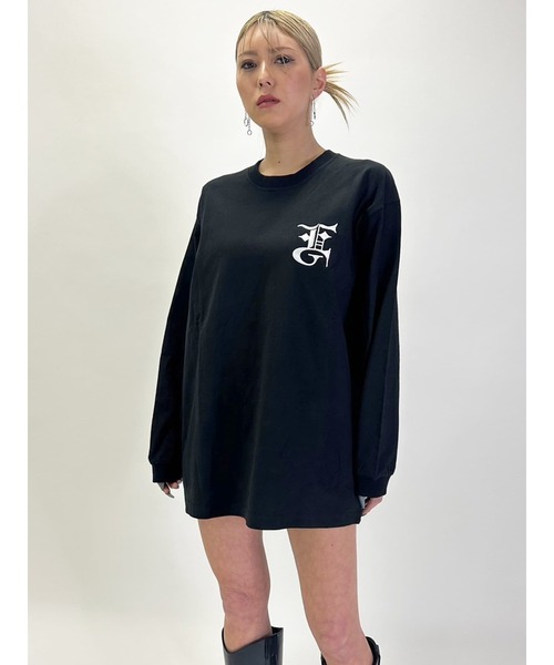 EGOIST(エゴイスト)の「BIG EG刺繍ユニセックスロンT(Tシャツ/カットソー・レディース・ブラック/ホワイト/ネイビー・FREE)」の2枚目の写真