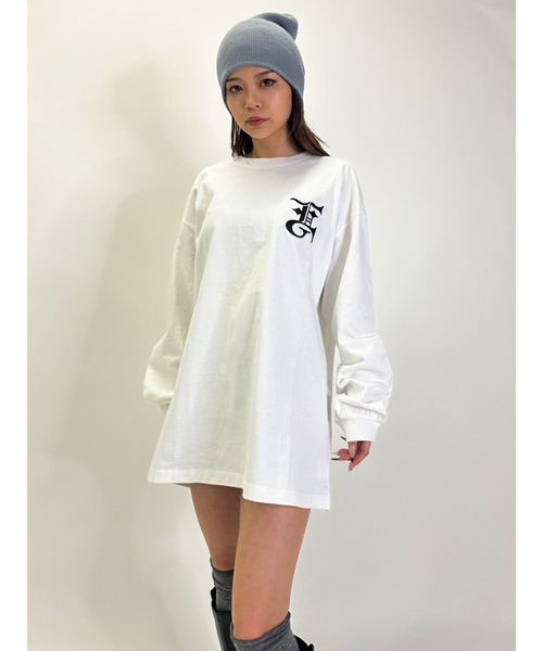 EGOIST(エゴイスト)の「BIG EG刺繍ユニセックスロンT(Tシャツ/カットソー・レディース・ブラック/ホワイト/ネイビー・FREE)」の13枚目の写真