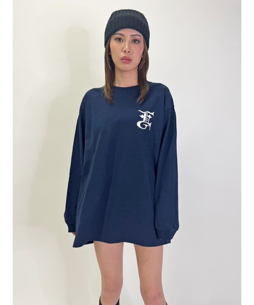 EGOIST(エゴイスト)の「BIG EG刺繍ユニセックスロンT(Tシャツ/カットソー・レディース・ブラック/ホワイト/ネイビー・FREE)」の17枚目の写真