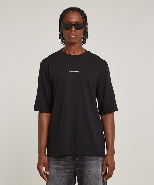 G-STAR(ジースター)の「CHECQUARD TWEETER T-SHIRT/チェッカーライトウェイトスウェットTシャツ(Tシャツ/カットソー・メンズ・ダークブラック/ホワイト系その他・X-SMALL/X-LARGE/SMALL/MEDIUM/LARGE)」の2枚目の写真